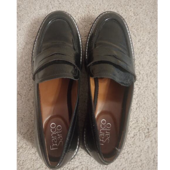 Women's Franco Sarto Black Chunky Loafers Y2K Goth 7.5 - Picture 3 of 3